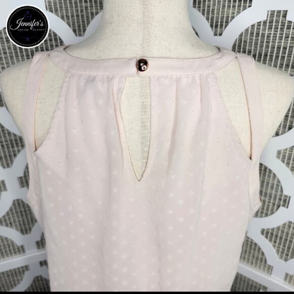 Candie's Women's Blush Swiss Dot/Heart Double Strap Blouse Size L - Picture 7 of 12